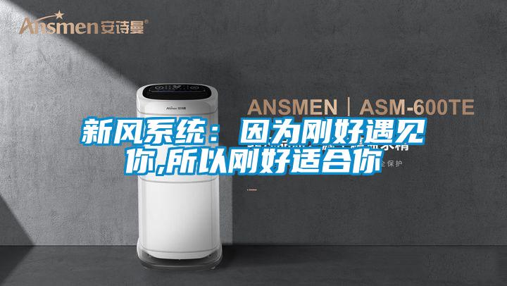 新風系統:因為剛好遇見你,所以剛好適合你